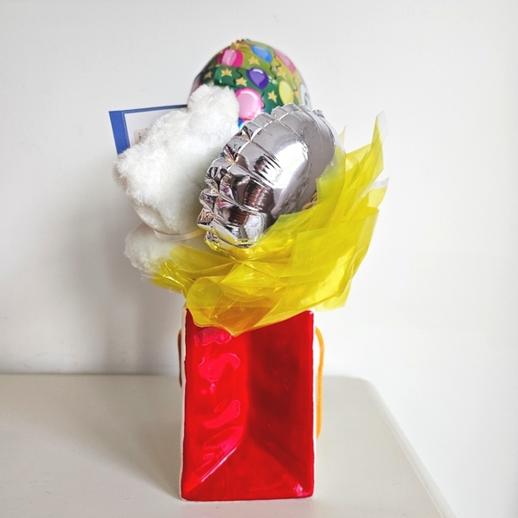 Ceramic Tote Plush Bear Baloons "Get Well Soon", AmeriChoice Since 1987 - Picture 9 of 10